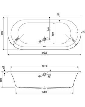 Акриловая ванна Cezares Metauro Wall 180x80
