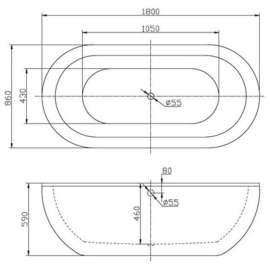 Акриловая ванна BelBagno BB13-1800