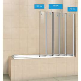 Шторка на ванну Cezares Pratico V5 120/140 C Cr 