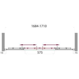 Шторка на ванну BelBagno Uno VF 2 170/145 C Cr 