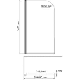 Шторка на ванну Wasserkraft Leine 35P01-80 