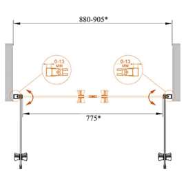 Душевая дверь Cezares Eco O-B-2-90-C-Cr стекло прозрачное