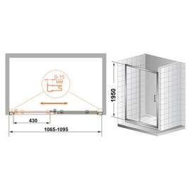 Душевая дверь Cezares Pratico BF1 110 C Cr