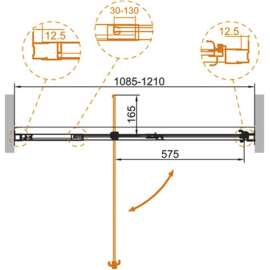 Душевая дверь Cezares Variante B 1 110/120 C Cr