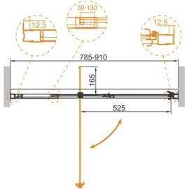 Душевая дверь Cezares Variante B 1 80/90 C Cr