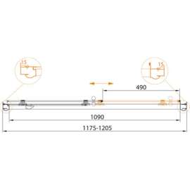 Душевая дверь Cezares Giubileo-BF-1 стекло с узором, бронза