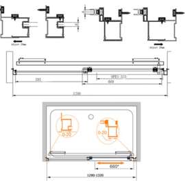 Душевая дверь Cezares Lux soft BF1 130 C Cr