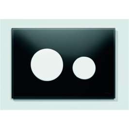 Кнопка слива инсталляций TECE Loop 9240654 черное стекло, кнопка белая