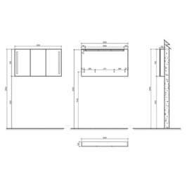 Зеркало-шкаф BelBagno SPC-3A-DL-BL-1200