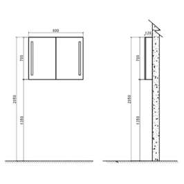 Зеркало-шкаф BelBagno SPC-2A-DL-BL-800