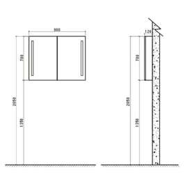 Зеркало-шкаф BelBagno SPC-2A-DL-BL-900