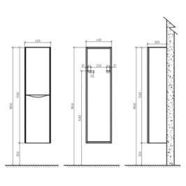 Пенал-шкаф BelBagno Ancona-N 150 bianco lucido L ANCONA-N-1500-2A-SC-BL-L