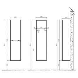 Пенал-шкаф BelBagno Ancona-N 150 bianco lucido R ANCONA-N-1500-2A-SC-BL-R