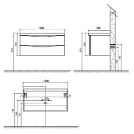 Тумба под раковину подвесная BelBagno Ancona-N 100 bianco lucido подвесная