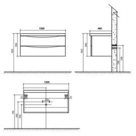 Тумба под раковину подвесная BelBagno Ancona-N 100 bianco lucido подвесная