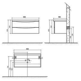 Тумба под раковину подвесная BelBagno Ancona-N 80 rovere more подвесная