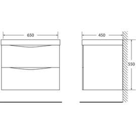 Тумба под раковину подвесная BelBagno Marino 65 rovere moro