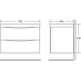 Тумба под раковину подвесная BelBagno Marino 75 rovere grigio