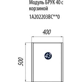 Шкаф Акватон Брук 40 дуб феррара с б/к 1A202203BCDF0