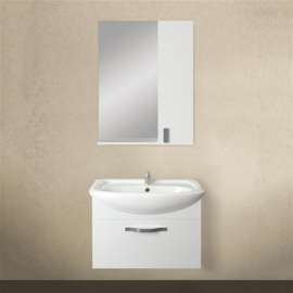 Тумба под раковину подвесная 1MarKa Вита 65П с 1 ящиком, белый глянец