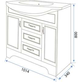 Тумба под раковину 1MarKa Прованс 105Н белый глянец