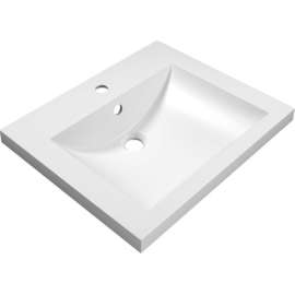 Тумба под раковину подвесная 1MarKa Соната 58П с 2 ящиками, белый глянец