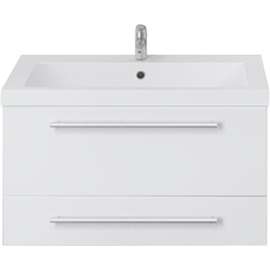 Тумба под раковину подвесная 1MarKa Соната 58П с 2 ящиками, белый глянец