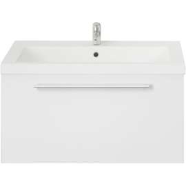 Тумба под раковину подвесная 1MarKa Соната 75П с 1 ящиком, белый глянец