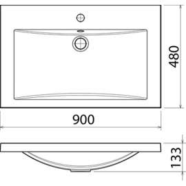 Тумба под раковину 1MarKa Соната 90Н с 1 дверкой и 2 ящиками, белый глянец