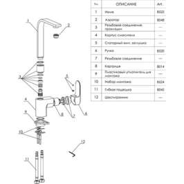 Смеситель Wasserkraft Dinkel 5807 