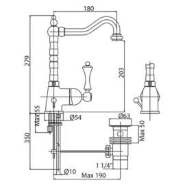 Смеситель Cezares MARGOT-LSM2-01-Bi 