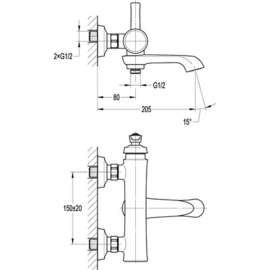 Смеситель Cezares Liberty F VD 01 