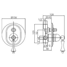 Смеситель Cezares MARGOT-VDIM-01-Bi 