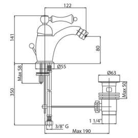 Смеситель Cezares MARGOT-BSM1-02-Bi 