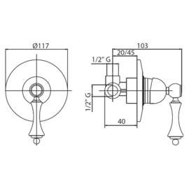 Смеситель Cezares MARGOT-DIM-01-Bi 