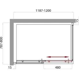 Душевой уголок BelBagno Uno AH 1 120/80 C Cr