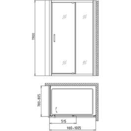 Душевой уголок Gemy Sunny Bay S28191A-A80 100х80 см