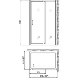 Душевой уголок Gemy Sunny Bay S28191A-A90 100х90 см