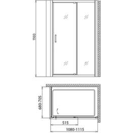 Душевой уголок Gemy Sunny Bay S28191C-A70 110х70 см