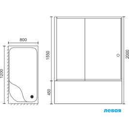 Душевой уголок Royal Bath RB 8120BP-C-L