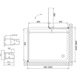 Душевой уголок Vegas Glass AFP-Fis 0100 01 01 L прозрачное