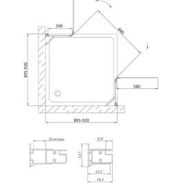 Душевой уголок Vegas Glass AFA 0090 08 01 прозрачное