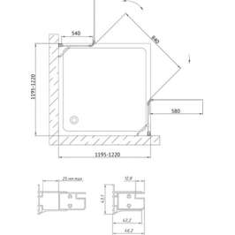 Душевой уголок Vegas Glass AFA 0120 01 01 прозрачное