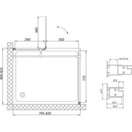 Душевой уголок Vegas Glass AFP-Fis 0080 01 01 R прозрачное