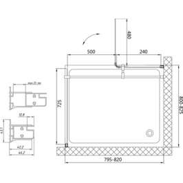 Душевой уголок Vegas Glass AFP-Fis 0080 05 01 L прозрачное