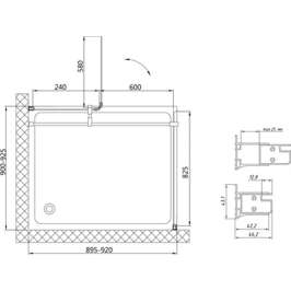 Душевой уголок Vegas Glass AFP-Fis 0090 01 01 R прозрачное