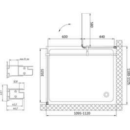 Душевой уголок Vegas Glass AFP-Fis 0110 05 01 L прозрачное