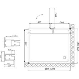 Душевой уголок Vegas Glass AFP-Fis 0120 01 01 L прозрачное