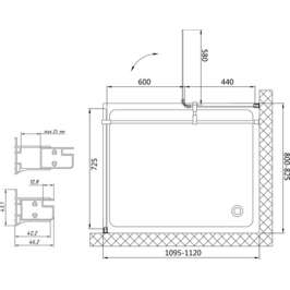 Душевой уголок Vegas Glass AFP-Fis 110*80 01 01 L прозрачное