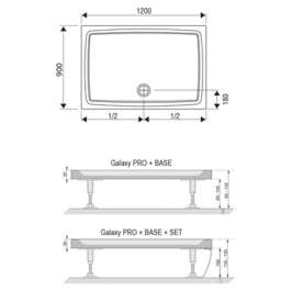 Душевой поддон Ravak Gigant Pro 120х90 Flat XA03G711010
